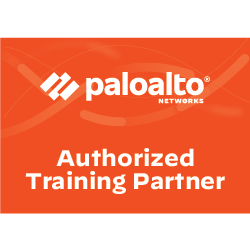 Palo Alto Networks Authorized Training Partner logo in orange box